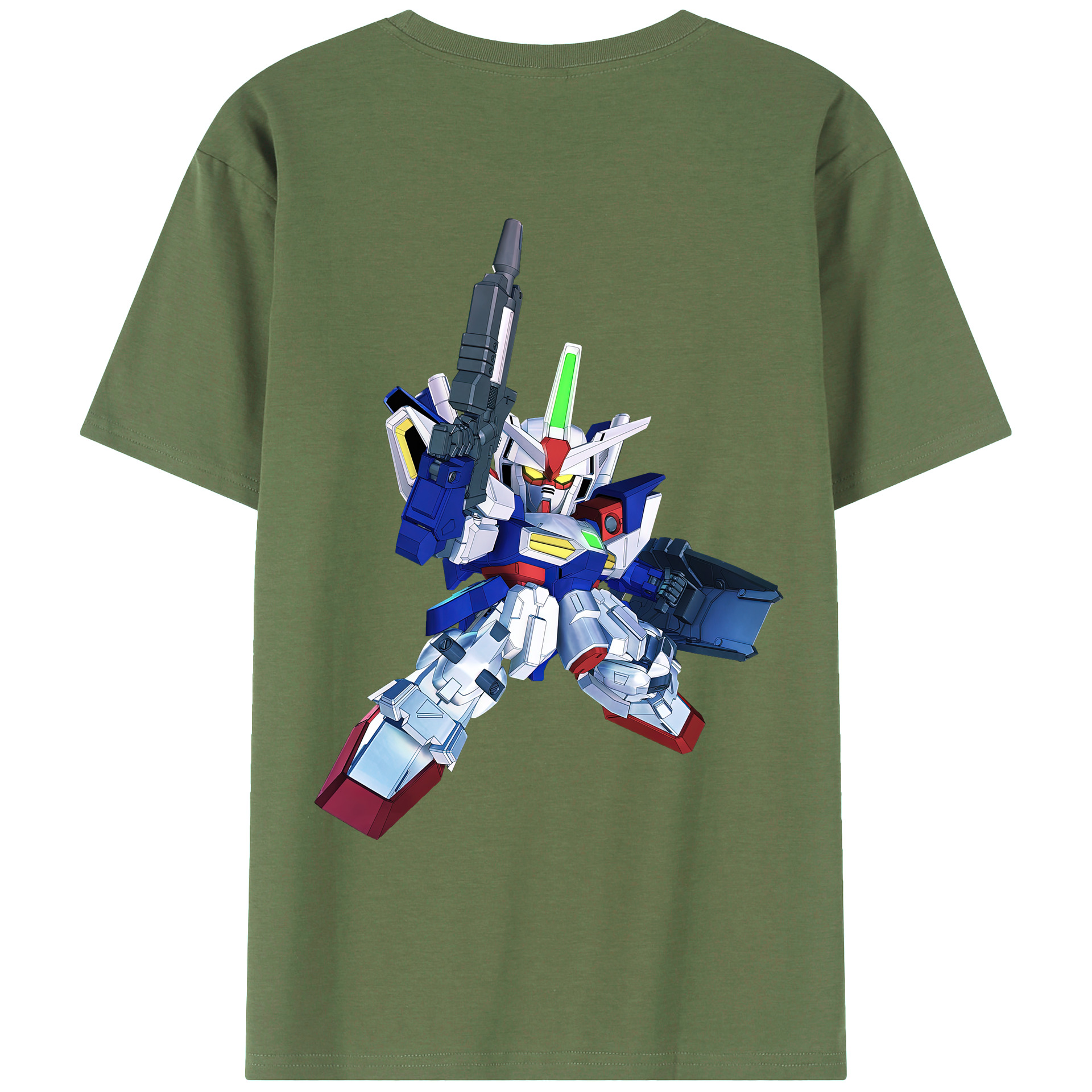 （画像用） 機動戦士ガンダム Mobile Suit Gundam 綿100％ メンズ半袖Tシャツ（バックプリント） 通気性
